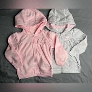 Carter's Pink and Gray Hoodies with Bow and Heart